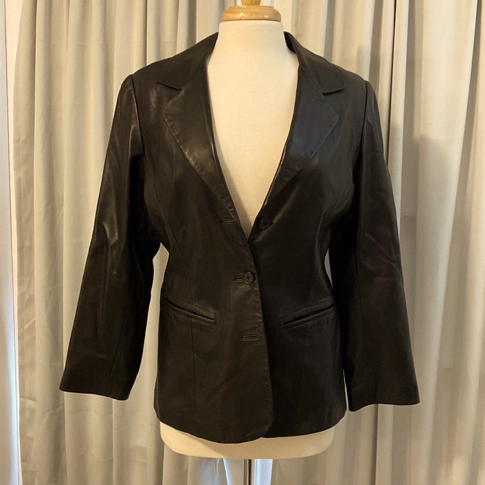 Brown Leather Jacket with pockets